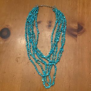 Genuine Stone Western Style Statement Necklace